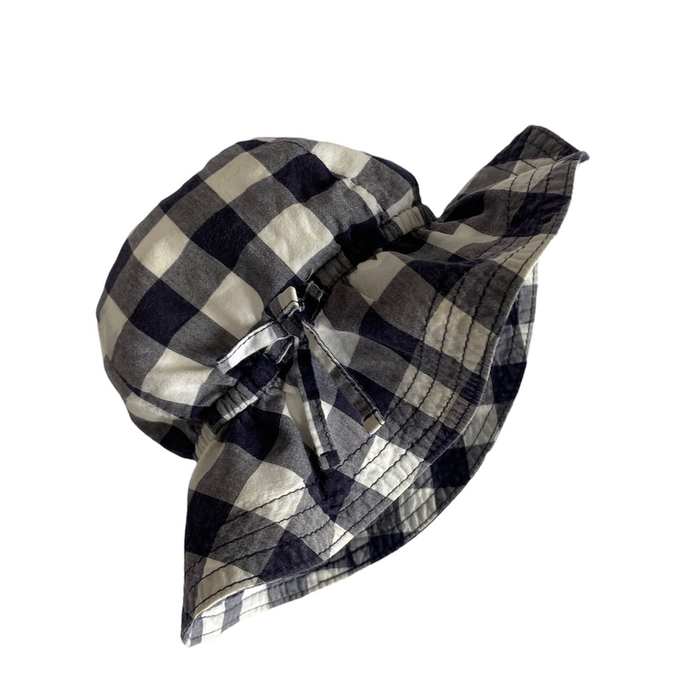 Baby Gap Navy Blue/White Buffalo Plaid Bucket Hat Lightweight Size 12-18 Months